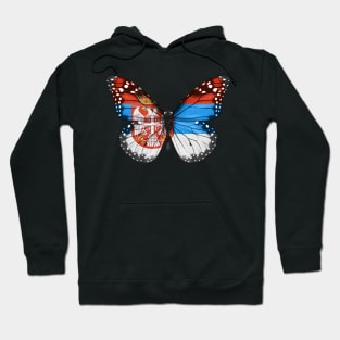 Serbian Flag  Butterfly - Gift for Serbian From Serbia Hoodie